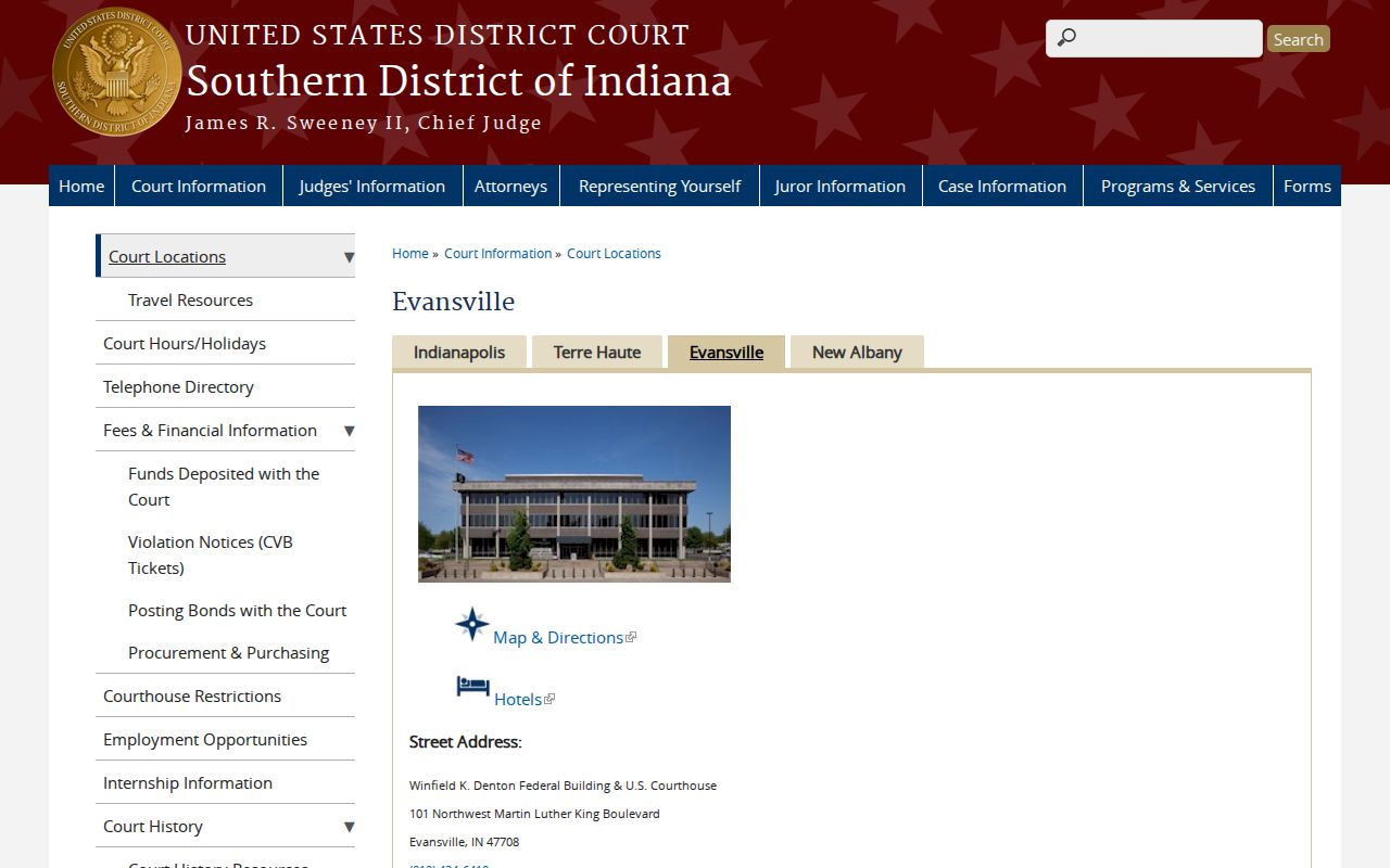 Pike County court docket federal Evansville Division route