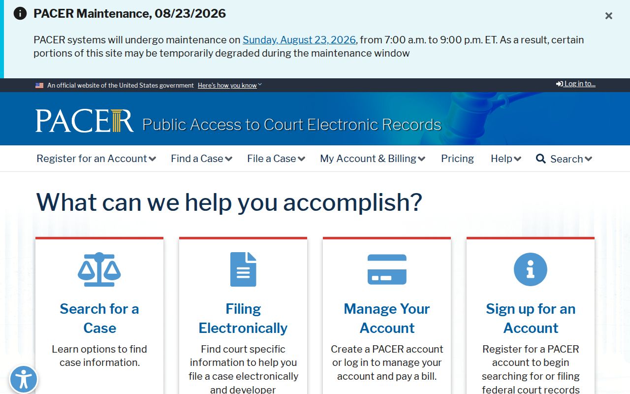 Pike County court docket federal PACER search