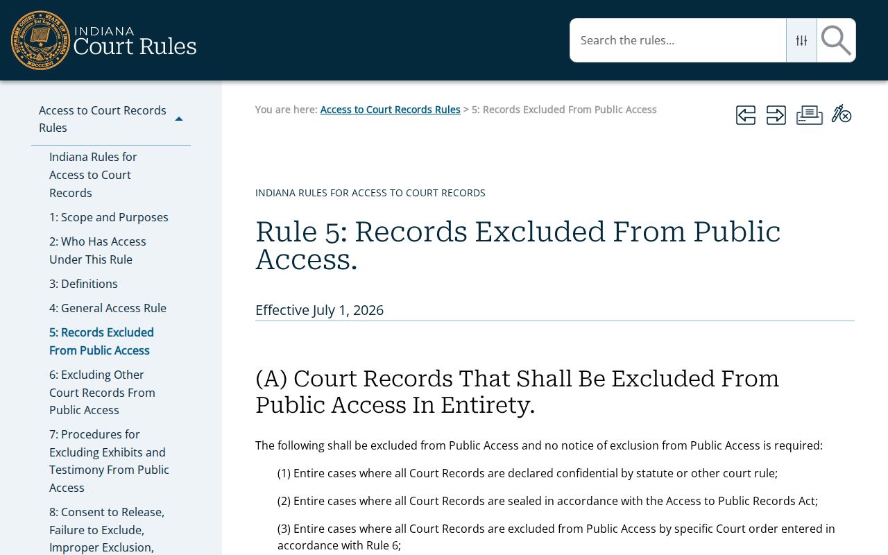 Pike County court docket excluded records rule
