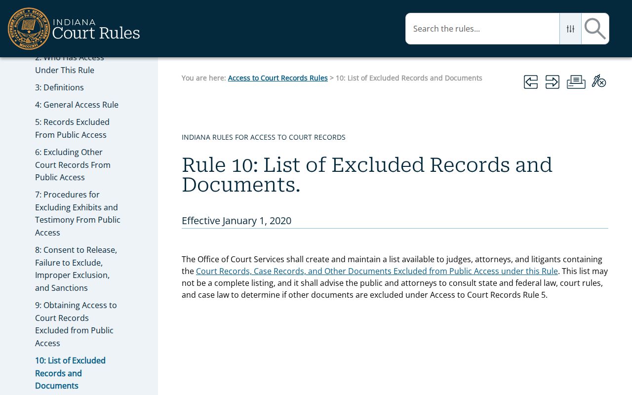 Pike County court record exclusions