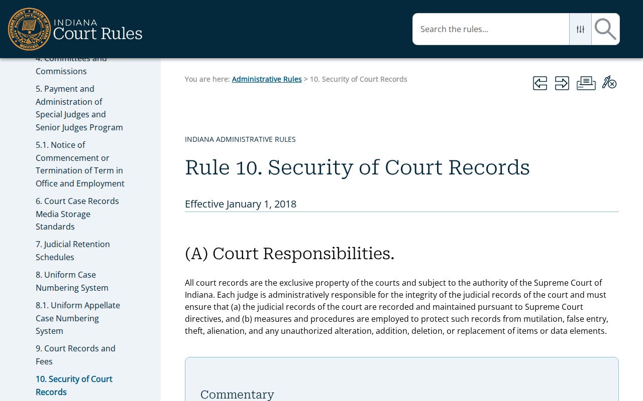 Pike County court record security rule
