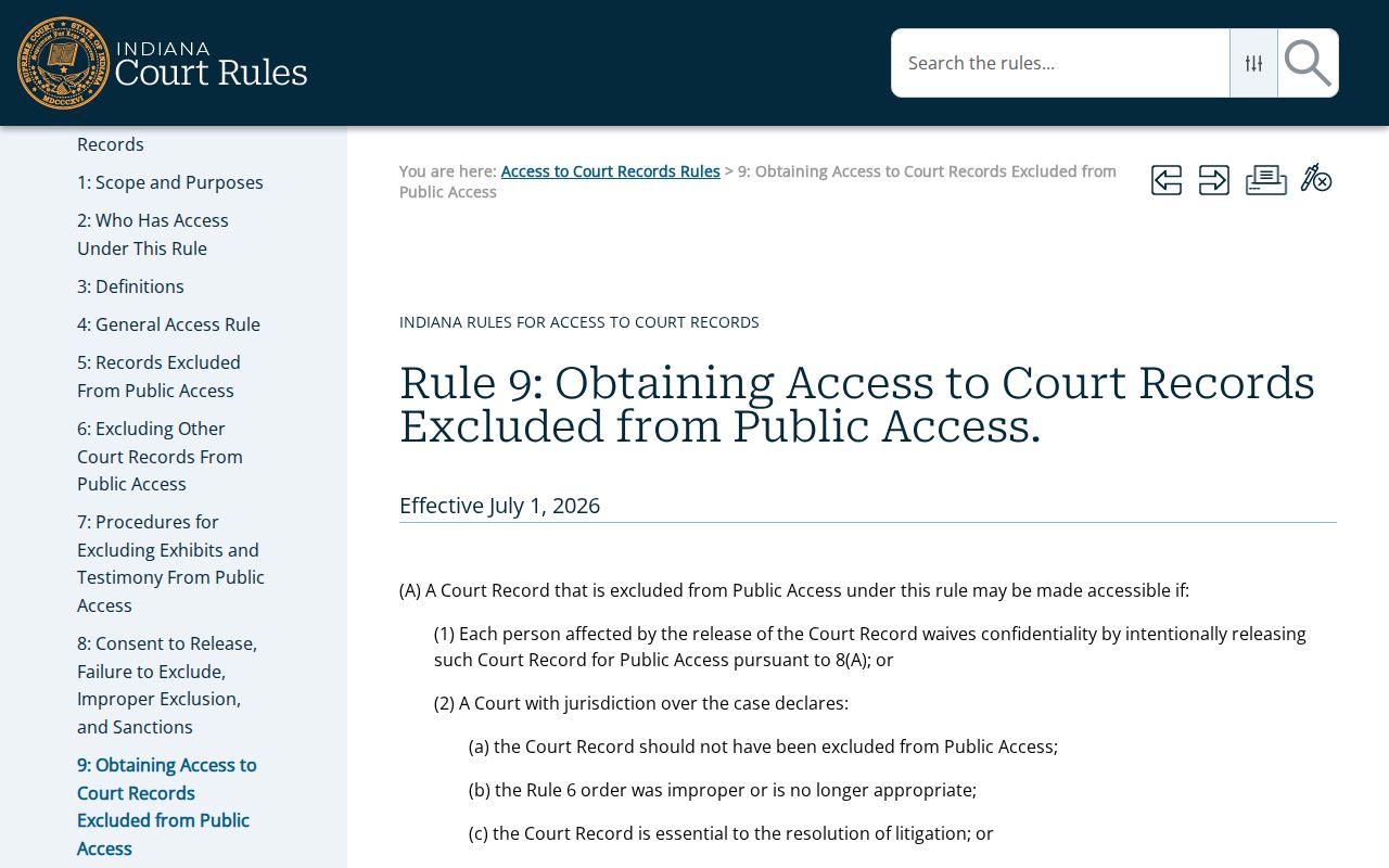 Pike County excluded court record request under Rule 9