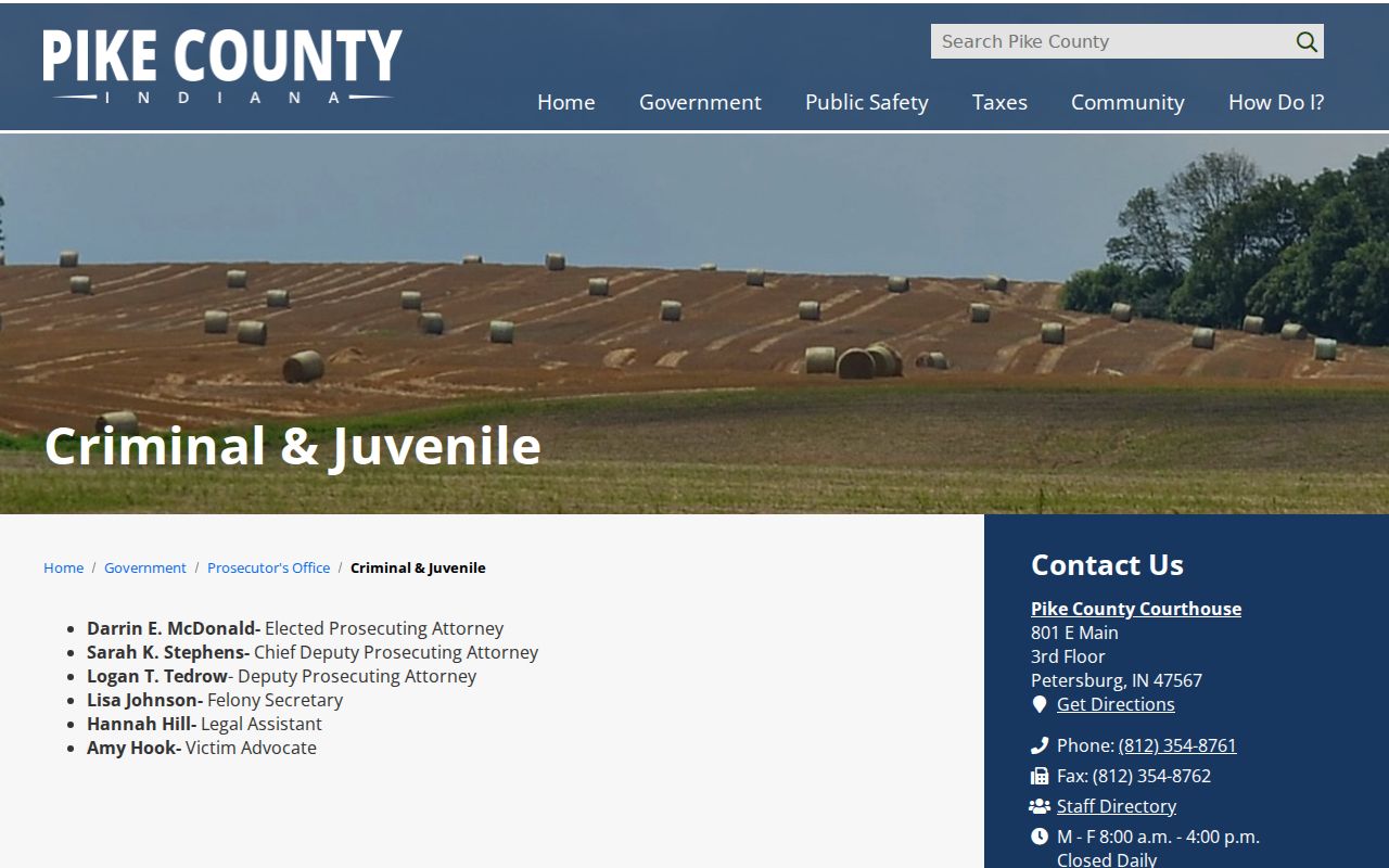 Pike County criminal docket prosecutor office information