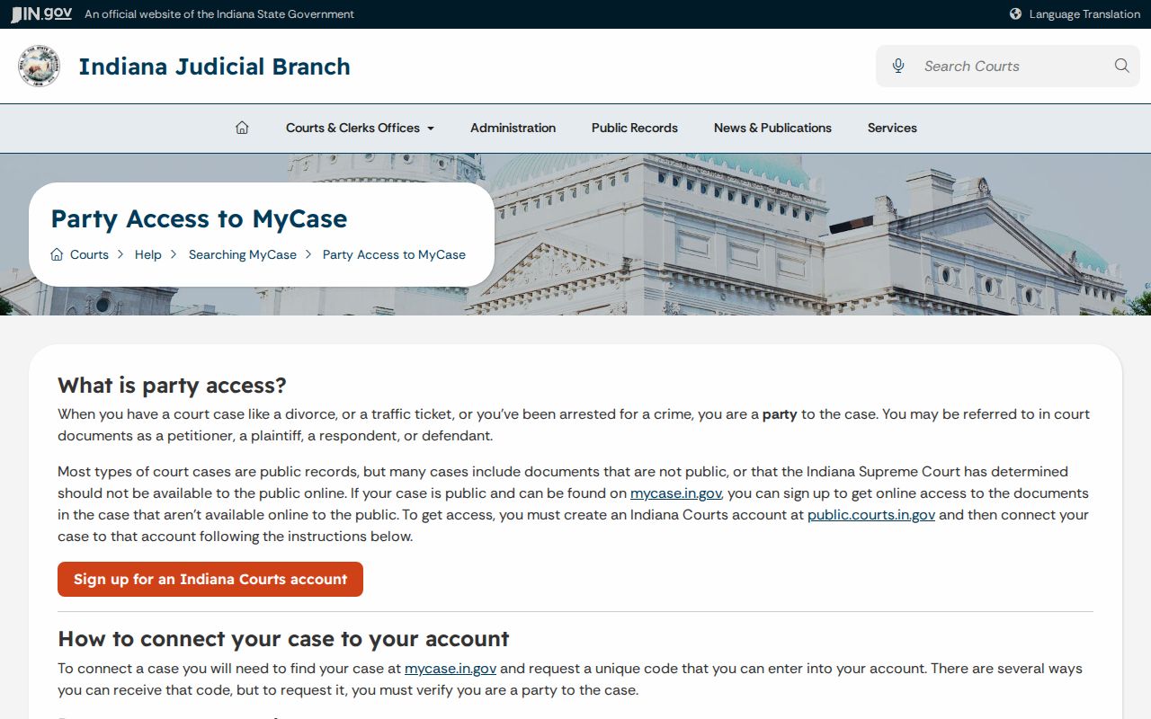 Pike County case lookup MyCase party access