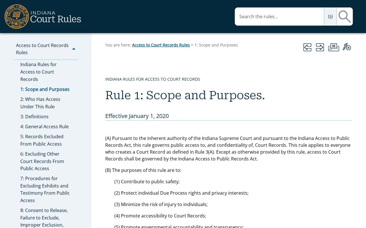 Winslow court docket access rule purpose